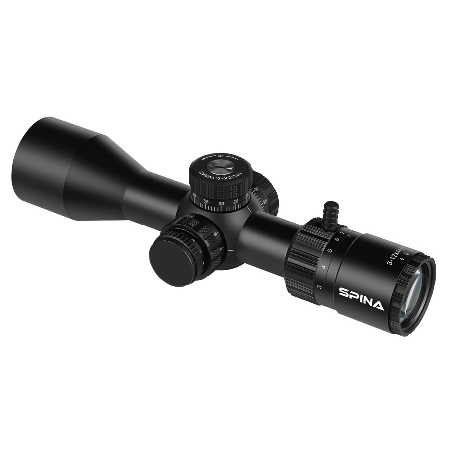 Spina optics Riptide HD Taktisches Jagdzielfernrohr 3-12x44 FFP in Schwarz, Erste Bildebene, Kompakt mit Seitenparallaxe-Einstellung 8 Yards, Länge: 25,9 cm - Bild 2