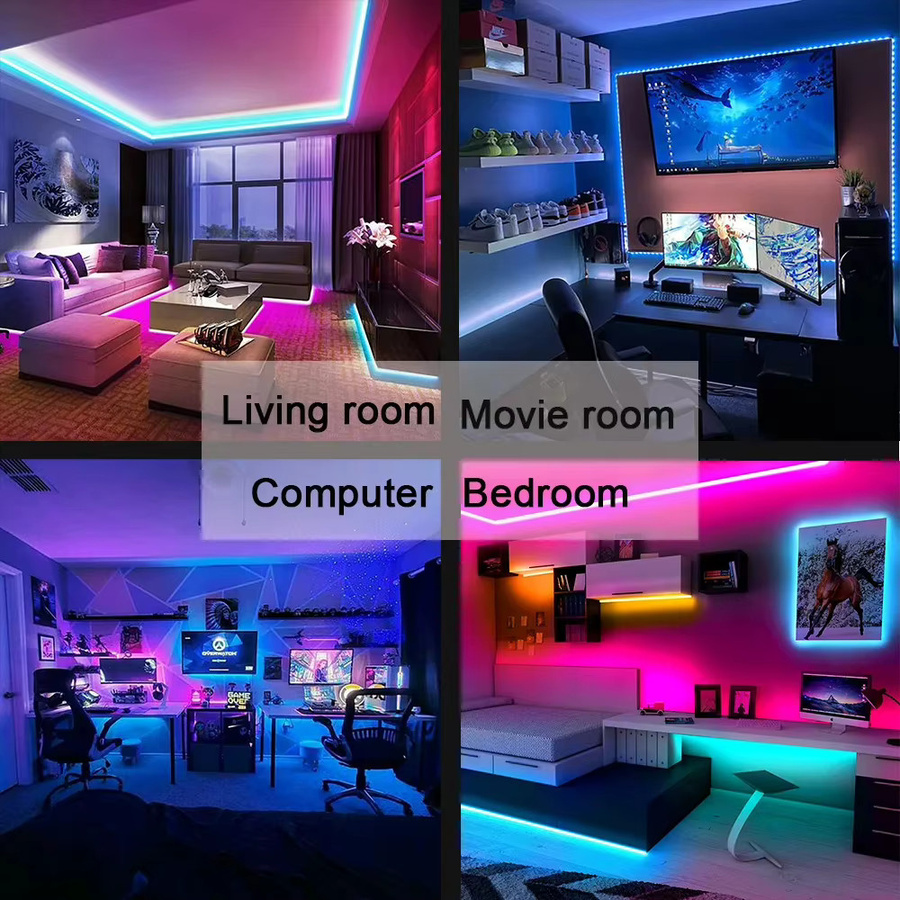 Szaoju RGB 5050 LED Lichtstreifen mit USB-Anschluss und Infrarot-Fernbedienung für TV, Schlafzimmer und Party - Bild 5