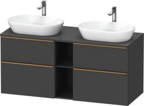 Duravit Waschtischunterschrank D-Neo in Grau, Wandhängend, Breite: 140 cm, Tiefe: 55 cm, Höhe: 66,4 cm - Bild 1