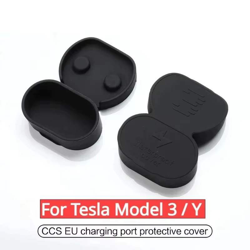 WayModGarge Silikon-Ladesteckdosen-Schutzabdeckung für Tesla Model 3 und Model Y in Schwarz (Europäischer Standard) - Bild 3