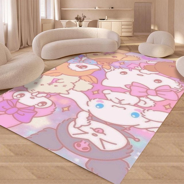 Miniso Disney Cinnamoroll Kinderteppich mit Sanrio Motiv, waschbar, Polyester, B/T: 80 x 120 cm, Mehrfarbig - Bild 1