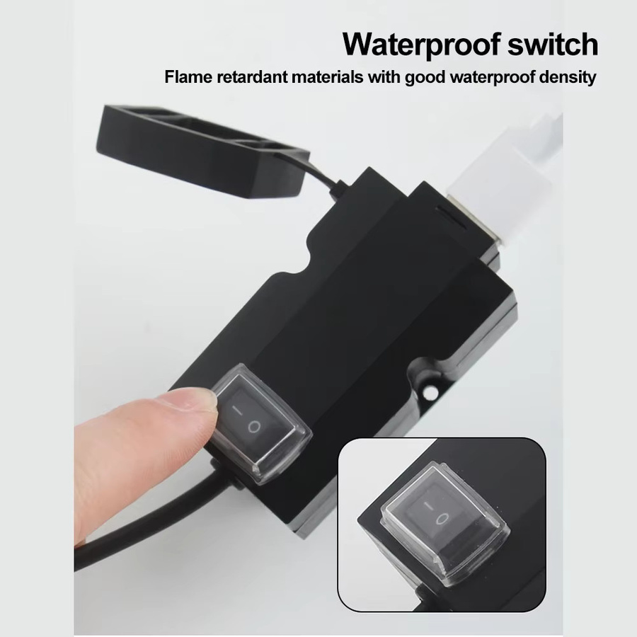 Wasserdichtes Dual USB QC3.0 Motorrad-Lenker-Ladegerät mit 3,1A USB-Adapter Netzteil in Schwarz - Bild 3
