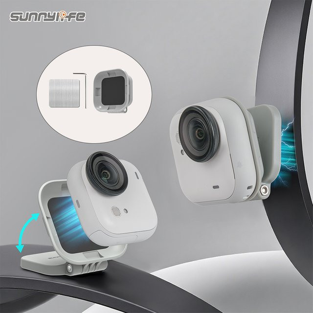 Insta360 POV Halterung: Multifunktionale magnetische Basis mit einstellbarem Winkel für die Insta360 GO Ultra Action Kamera in Weiß - Bild 1