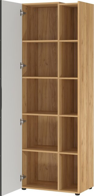 Aktenschrank Germania OLVERA 1777 in Navarra-Eiche mit grauen Schwenktüren, Höhe: 182 cm, Breite: 62 cm, Tiefe: 41 cm - Bild 1