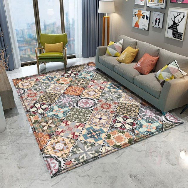 YangJOJO Spirit Mandala-Teppich mit Farbverlauf in Multicolour, waschbarer und rutschfester Teppich für Wohnzimmer, Schlafzimmer oder Küche, B/T: 40 x 120 cm - Bild 1