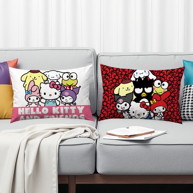 Sanrio Kissenbezug Rechteckig mit Kuromi und Hello Kitty Motiv in Multicolor - Bild 1