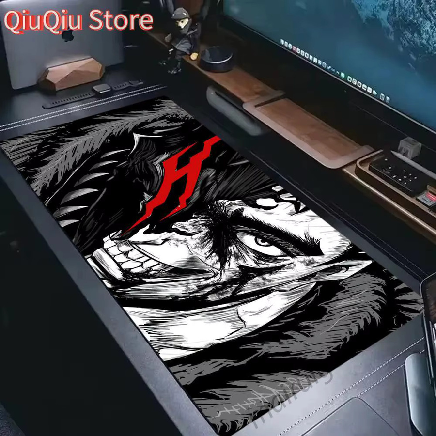 Berserk Guts Anime XXL Mauspad für PC und Gaming, rutschfestes Schreibtischunterlage aus Gummi, Multicolour - Bild 2