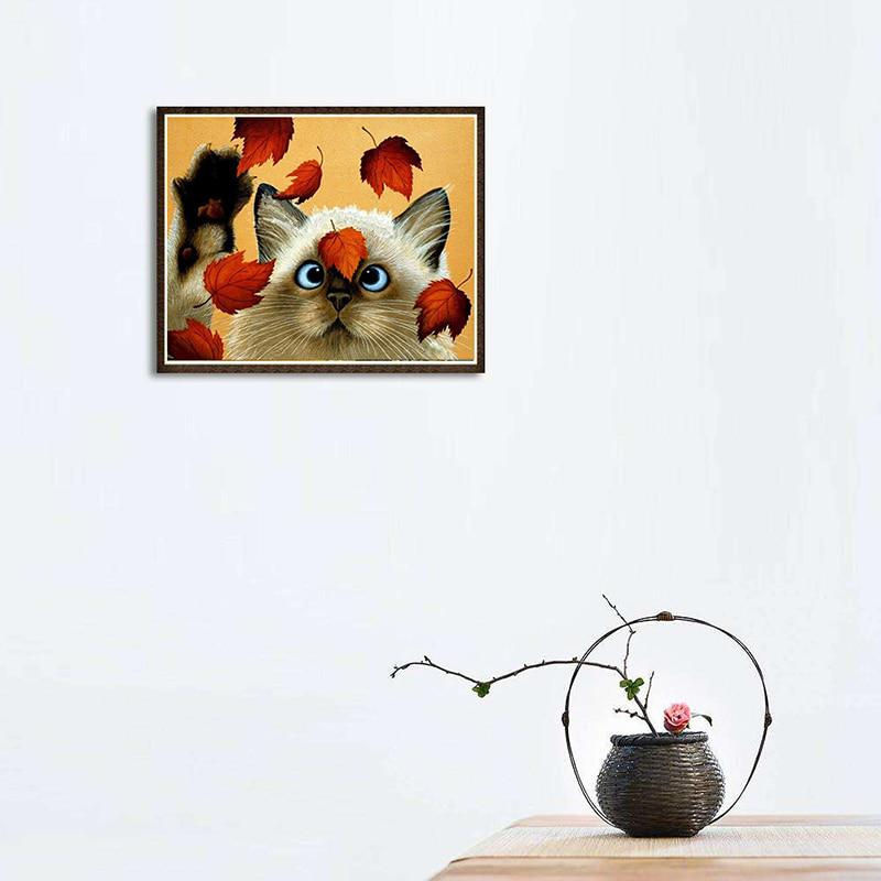 FIYO Diamond Painting Set Kat als Motiv für DIY Wanddekoration, Mehrfarbig, B x H: 30 x 20 cm - Bild 2