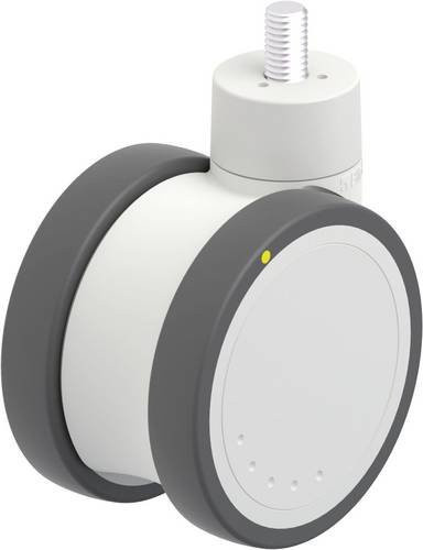 Blickle Kunststoff-Doppelrolle LKDH-PATH 100K-ELS-GS12 in Grau und Weiß mit 100mm Durchmesser und 100kg Tragfähigkeit - Bild 1