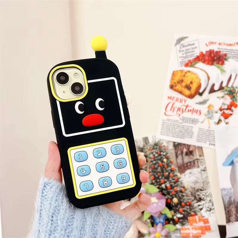 Stoßfeste Silikon-Handyhülle mit 3D-Cartoon-Pinguin-Design für Apple iPhone 12 bis 17 Pro Max Plus, Farbe: Schwarz - Bild 3