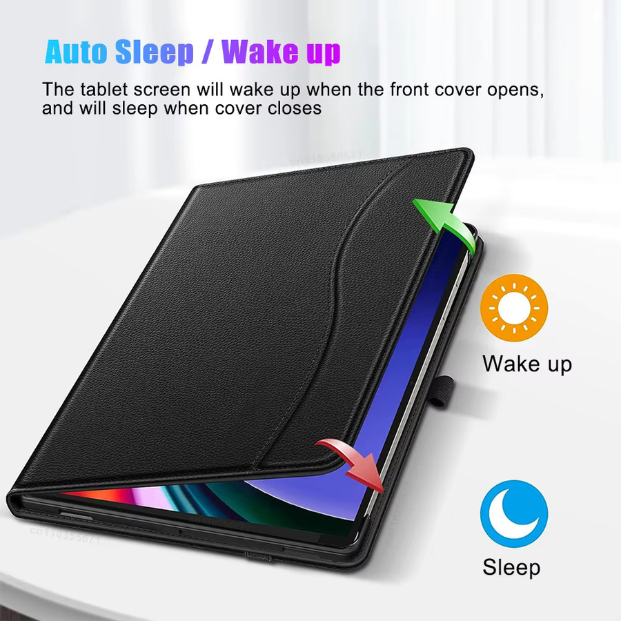 Samsung Galaxy Tab Schutzhülle aus Leder in Schwarz für Galaxy Tab S9 S8 Ultra S7 Fe Plus A8 10.5 SM-X200 X225 A7 Lite 8.7 S6 Lite - Bild 2