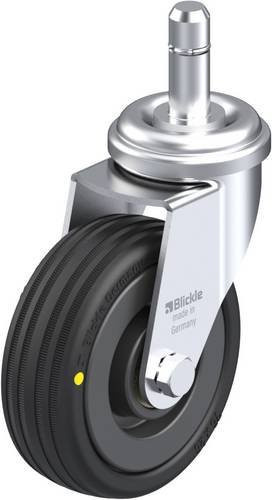 Blickle LRA-VPA 75K-EL-ES Lenkrolle in Schwarz und Silber mit 75 mm Rad-Durchmesser und 45 kg Tragfähigkeit - Bild 1