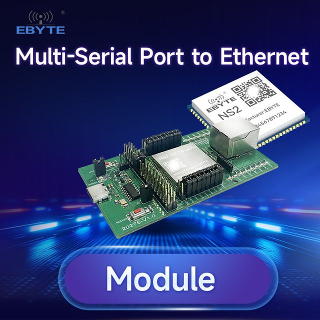 EBYTE Multi-Seriell-Port zu Ethernet-Modul für Modbus-Protokolle mit 2-Wege, 4-Wege und 8-Wege Unterstützung sowie Virtual Serial Port Testing Board - Bild 1