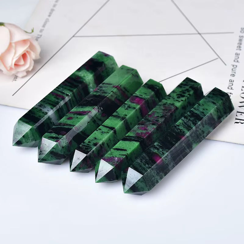 RYCRYSTAL Epidot Kristall Obelisk in Grün, natürlicher Heilstein als Deko-Ornament für deine Wohnkultur, Höhe: 11 bis 13 cm - Bild 3