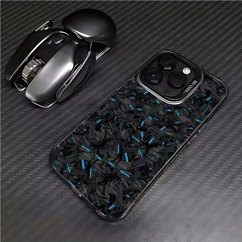 IMD Handyhülle mit blauem Starry Dots Muster für iPhone 11 bis iPhone 17 Pro Max, stoßfestes Hardcover in Blau und Grau - Bild 3