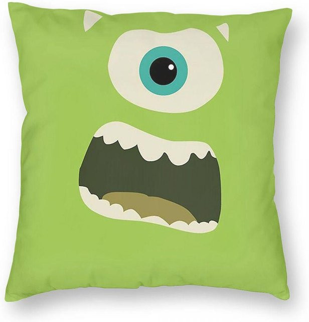 Mike Wazowski Kissenbezug von Lu Xika Chen aus Polyester und Leinen mit Reißverschluss, B/B: 45 x 45 cm - Bild 1