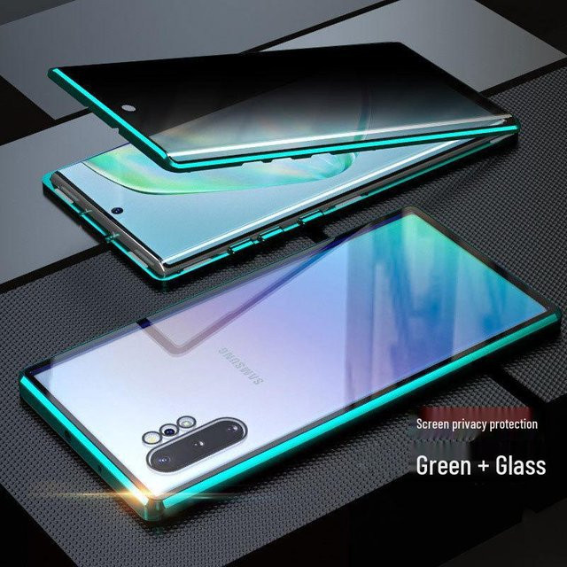 Samsung S25 Ultra Anti-Peep Magnetische Vollabdeckungs-Handyhülle aus Aluminiumlegierung in Transparent oder Grün für S25 Ultra, 24 Plus, A55 und A56 - Bild 1