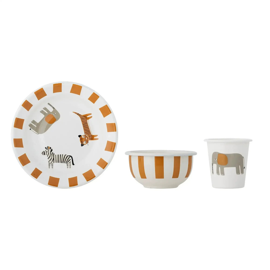 Bloomingville Mini Jesse Tafelservice aus Metall in Orange - Bild 1