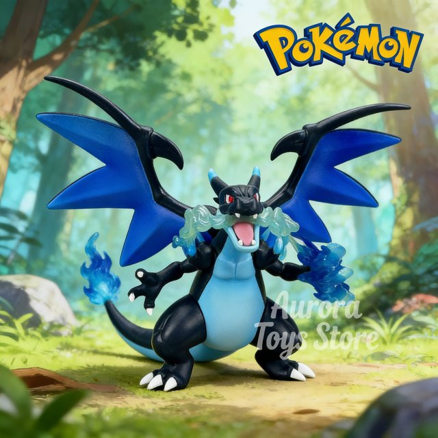 Bandai Pokemon Charizard X Actionfigur aus PVC in Schwarz und Blau, Höhe: 12 cm - Bild 1