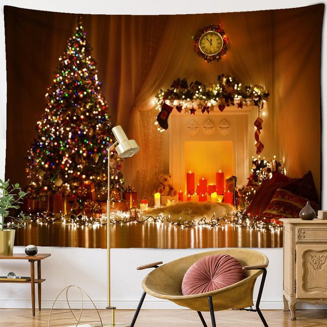 Super Six Weihnachten Wandteppich mit Cartoon Motiv in Braun, B: 95 cm, H: 70 cm - Bild 1