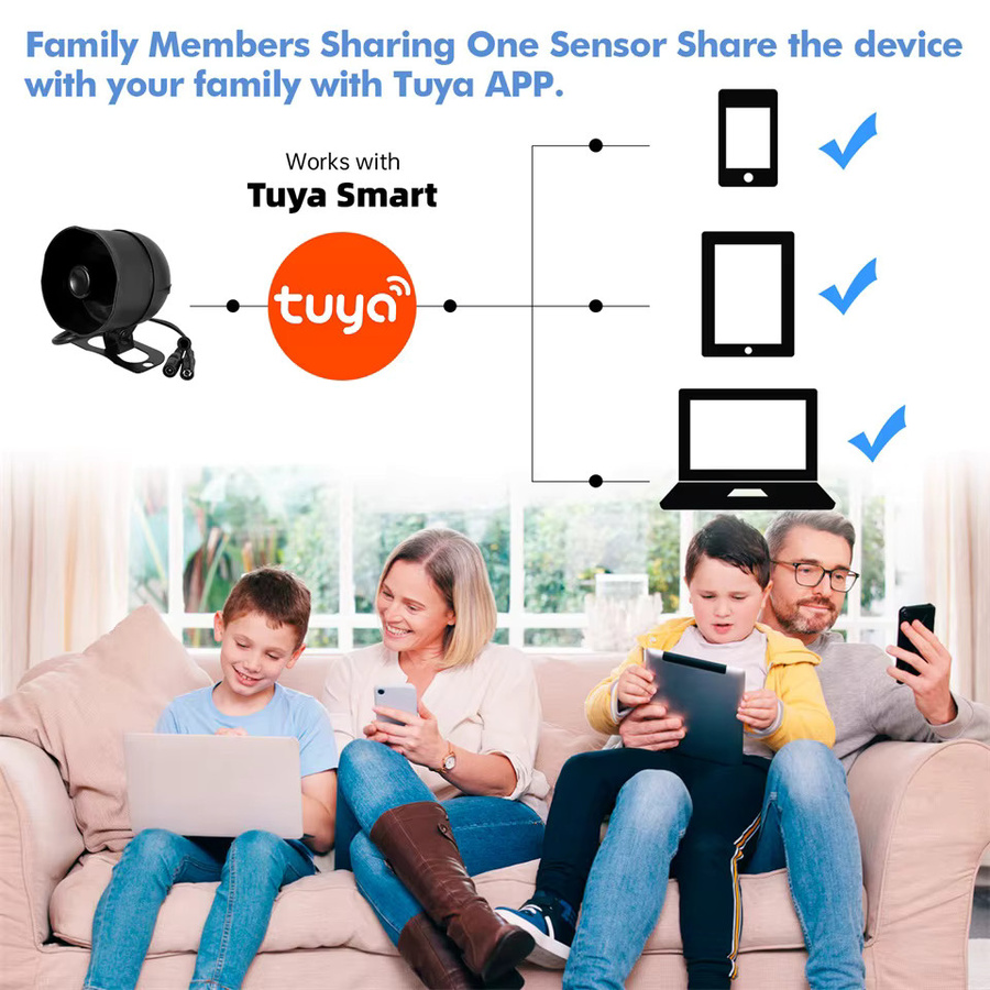 KERUI Tuya Smart WiFi Alarmsystem mit 120 dB Sirene und Tür-Fenster-Sensor in Schwarz - Bild 4