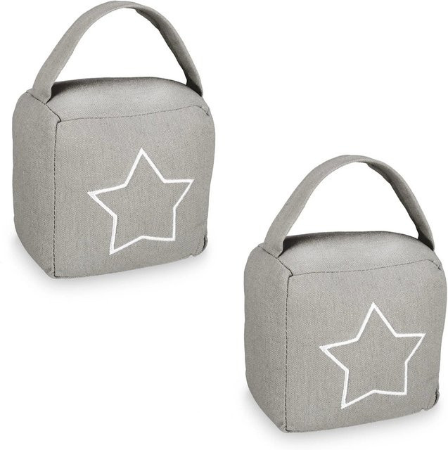 Relaxdays Türstopper aus Polyester in Dunkelgrau mit Griff B/T/H: 13 x 13 x 8,5 cm - Bild 1