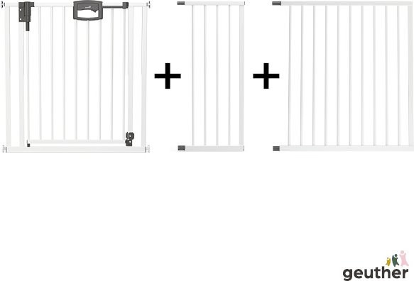 Geuther Tür- und Treppenschutzgitter Easylock Plus zum Klemmen aus Metall, erweiterbar, Weiß oder Anthrazit - Bild 1