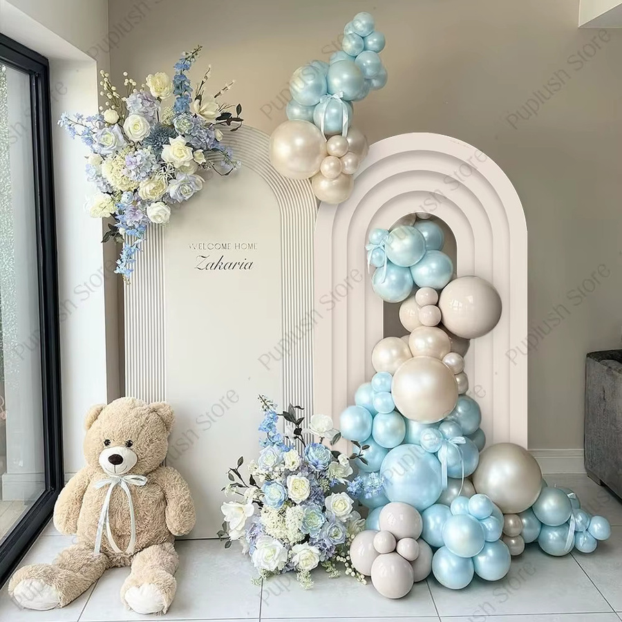 Weißer Boho-Bogenhintergrund mit Farbverlauf aus MicroPlush für Hochzeit, Geburtstag und Party, Höhe: 170 cm - Bild 3