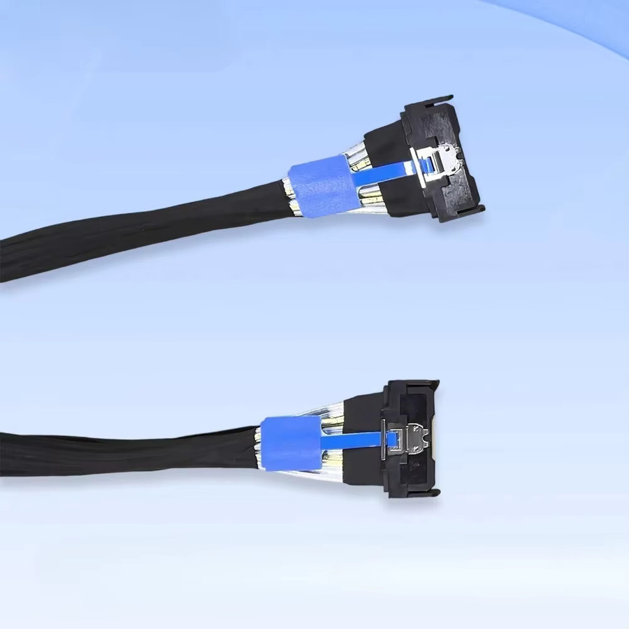 ADT-Link PCIe 5.0 MCIO auf MCIO Hochgeschwindigkeits-Datenübertragungskabel 8i X8 Stecker auf Stecker Verbindungskabel für Server NVMe in Schwarz - Bild 3