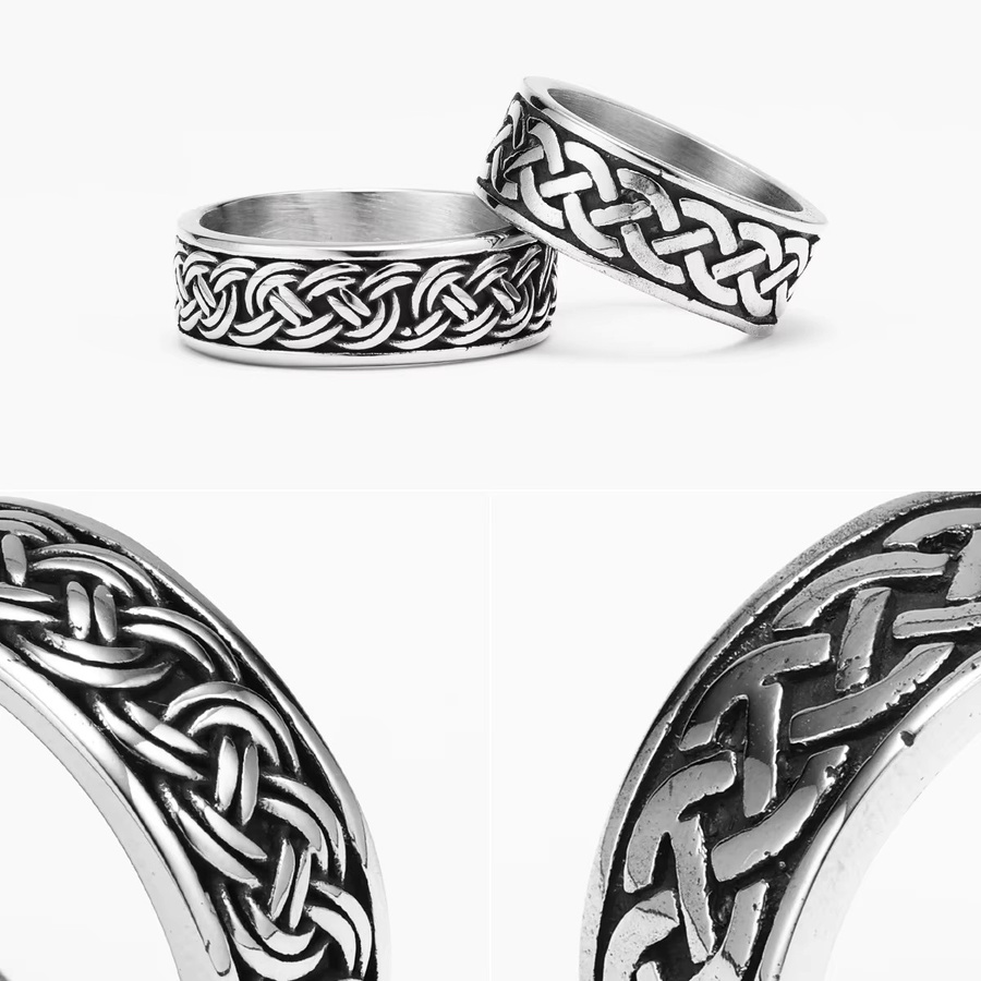 METAL HUNTER Ring, Keltischer Knoten, Edelstahl, Silber, Unisex, Punk - Bild 3
