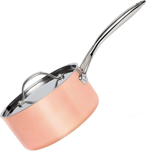 Stanley Rogers Kochtopf mit Deckel Copper Tri-Ply aus Edelstahl und Kupfer, Durchmesser: 18 cm, Volumen: 1,75 l - Bild 1