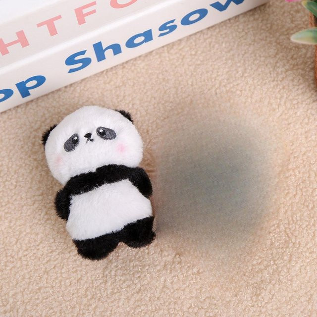 Magnetisches Paar Panda Puppenanhänger Plüschtier, beige, 10cm - Bild 1