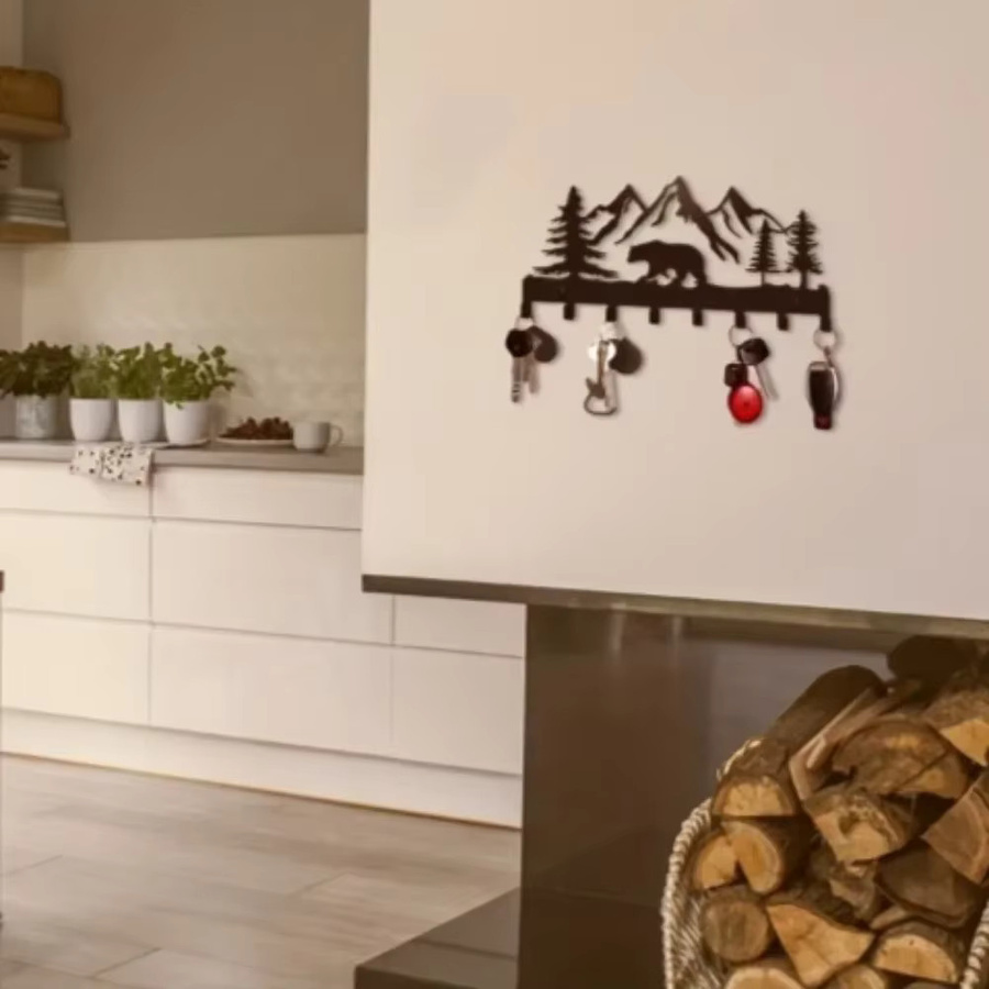 CIFBUY Bärenförmiger Wandgarderobenhalter aus Metall zur Wandmontage als Organizer für Mäntel und Hüte - Bild 2