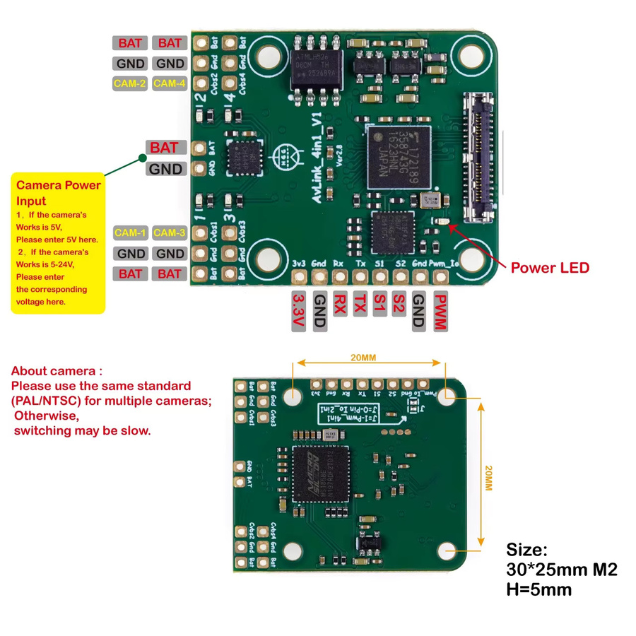 4-in-1 Analogvideo Conv&Switch Board für Air Unit und Vista in Grün - Bild 2