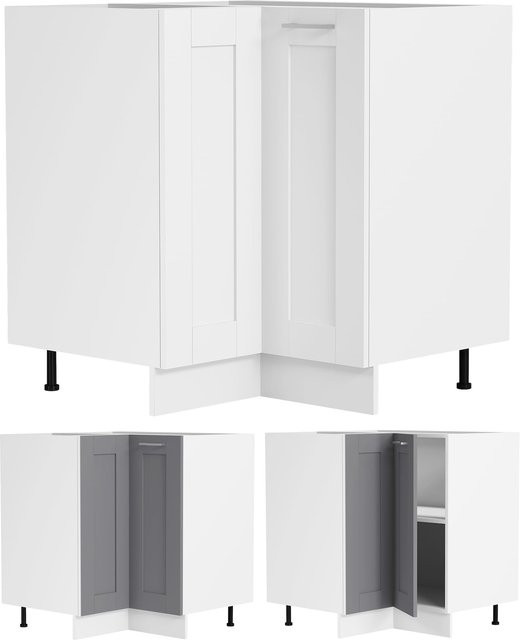 VCM Eckschrank Colura Küchenunterschrank im Landhaus Stil H x B x T: 82 x 76 x 76 cm - Bild 1
