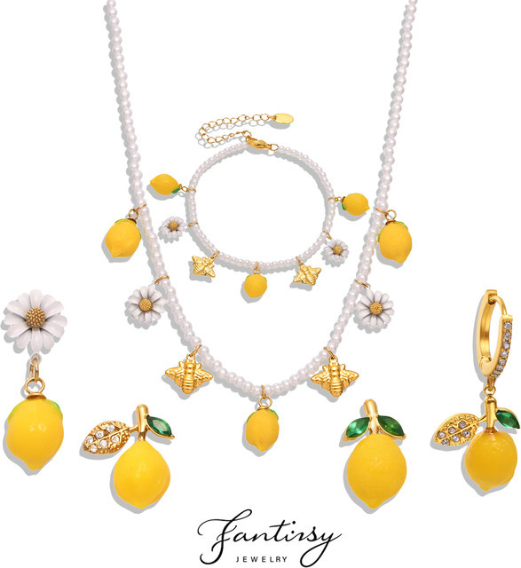 MiDuoDuo Schmuck-Set, Halskette, Armband, Ohrringe, Edelstahl, Zirkonia, Perle, Damen - Bild 1