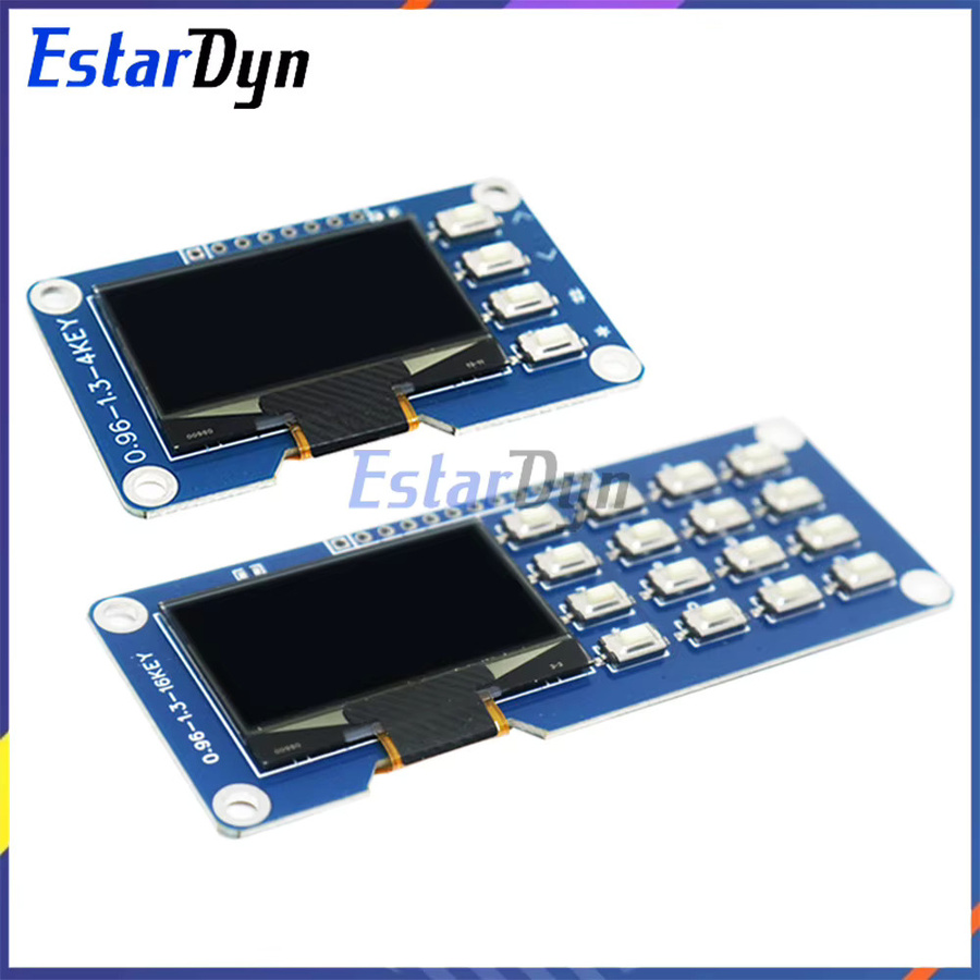 Estardyn 1,3 Zoll OLED-Display mit 4x4 Tastaturmodul und SSD1116 128x64 in Blau für Raspberry Pi und DIY-Projekte - Bild 2