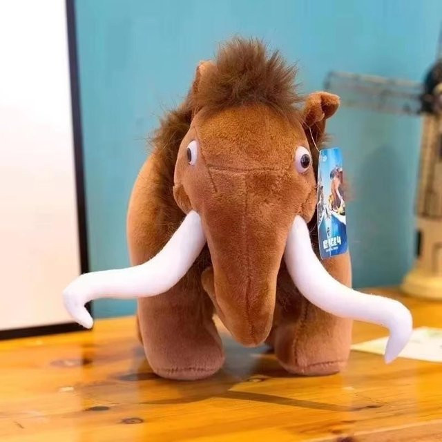 Eiszeit Plüschtier Eichhörnchen Mammut Elefant Säbelzahntiger, Puppe, Weiches Kuscheltier - Bild 1