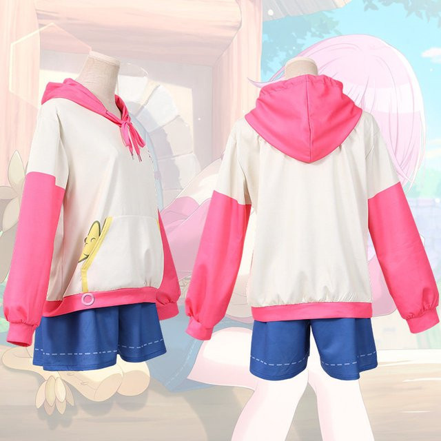 Cosfans Anime Otori Emu Cosplay Kostüme, Kapuzenanzug, Rosa, Set - Bild 1