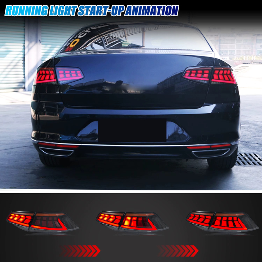 LED-Rückleuchten Set mit sequentiellem Blinker für Volkswagen VW Passat B8 2016-2019 TDI TSI Limousine in Rot - Bild 3