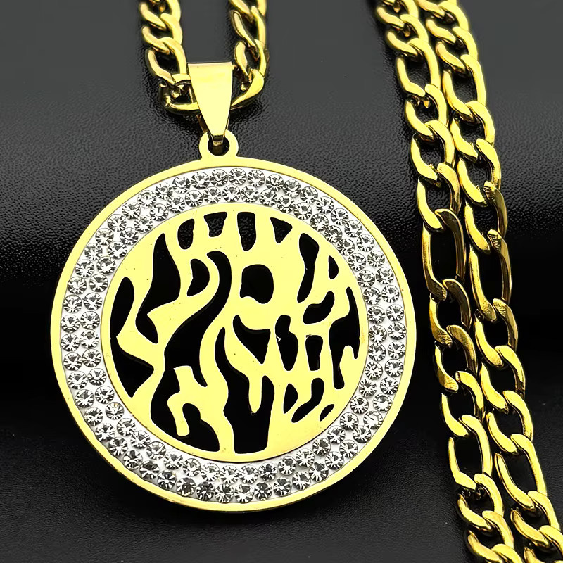 JYTF Anhänger Halskette, Edelstahl, Gold, Kristall, Zirkonia, Unisex - Bild 2