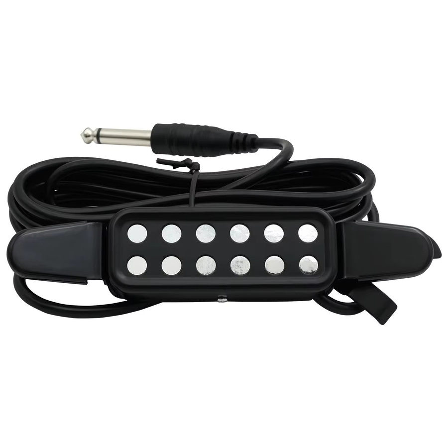 IRIN Magnetischer 12-Loch-Tonabnehmer für Akustikgitarren in Schwarz mit 3,5 mm Klinkenstecker und Audiokabel - Bild 3