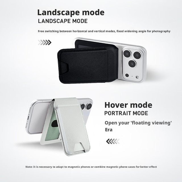 Magnetischer Kartenhalter aus PU-Leder als Brieftaschenständer für MagSafe iPhone, Samsung und Xiaomi mit integriertem Kartenständer zur Aufbewahrung mehrerer Karten - Bild 1