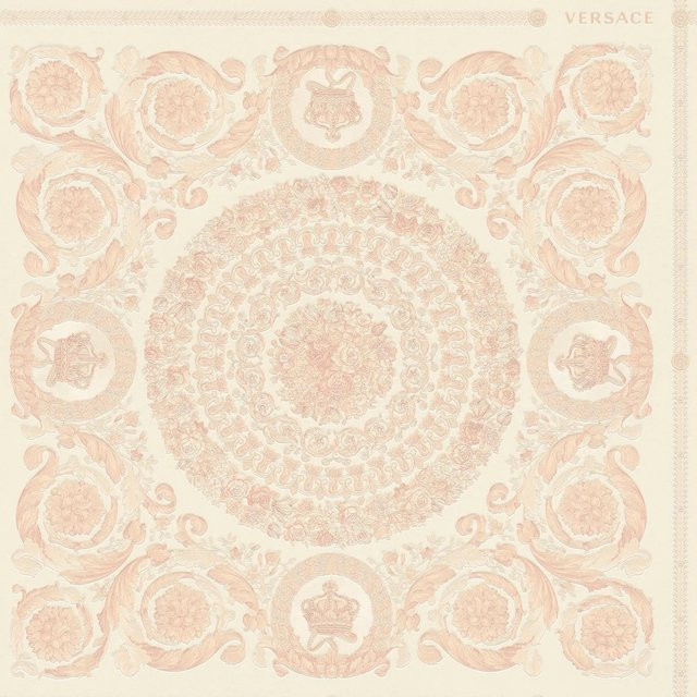 Profhome Barock Tapete Ornament glänzend in Rosa und Silber, B: 0,70 m x L: 10,05 m - Bild 1