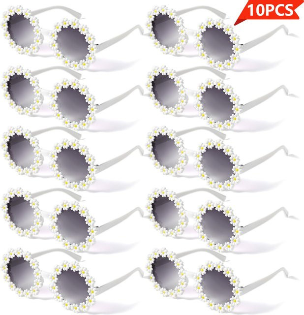 Yiran Health & Beauty Brille, Blumen Gänseblümchen, Vollrand, Rund, Kunststoff, weiß, Damen - Bild 1