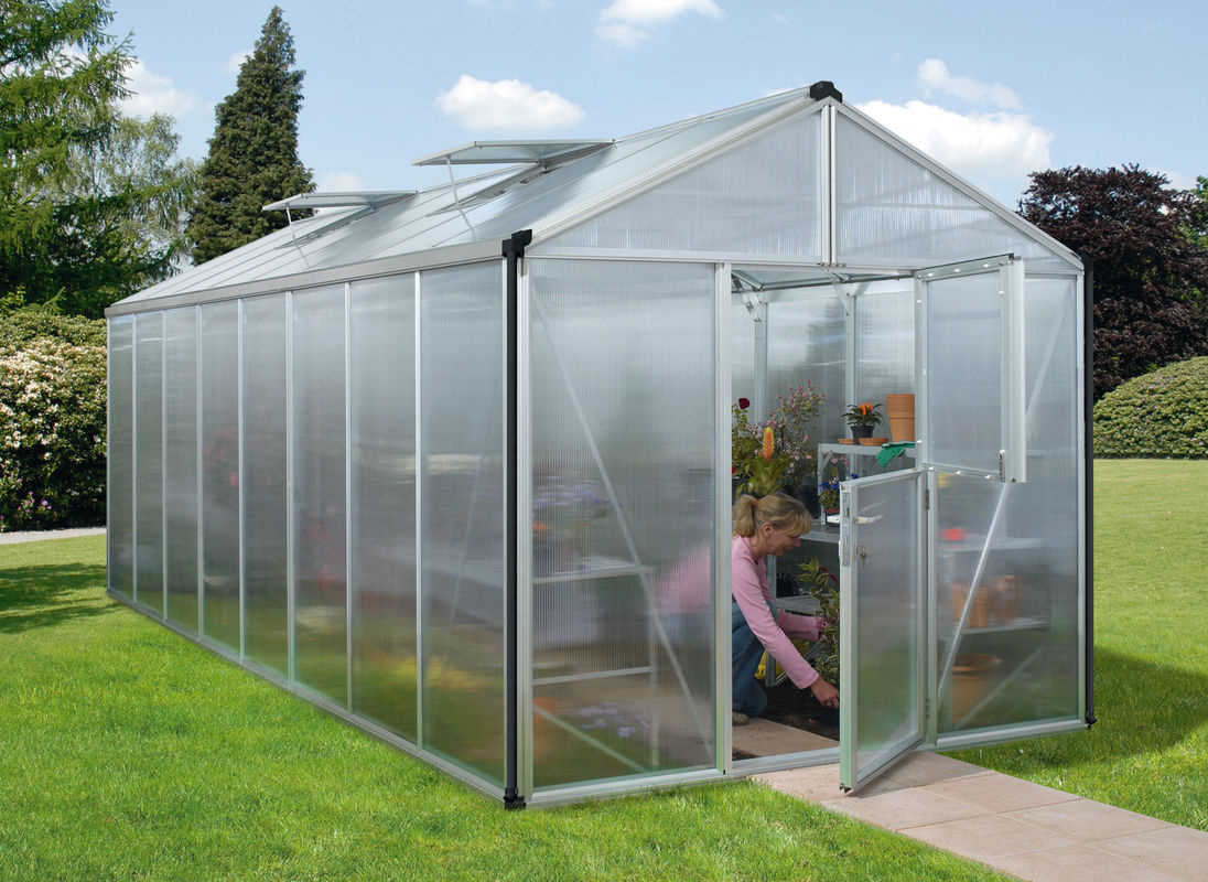 Vitavia Gewächshaus Zeus Comfort 15700 in Silber mit Polycarbonat-Verglasung und Satteldach - Bild 3