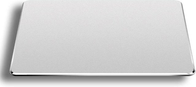 Aluminium Metall Mauspade in Silber, rutschfest und wasserdicht, B/T: 22 x 18 cm - Bild 1