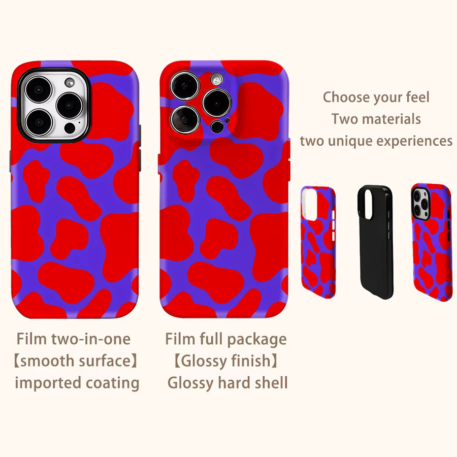 Handyhülle mit Splotch-Design in Rot und Lila für Apple iPhone 17 Pro Max Plus 16 15 14 13 12 11 mit doppelschichtiger Rückseite - Bild 3