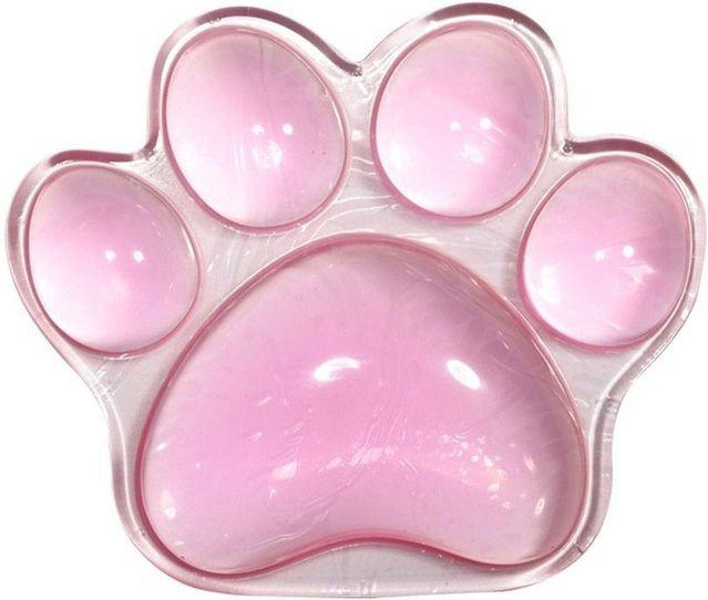 Rd lala Mauspad in Katzenpfotenform mit Handgelenkauflage, transparent und rosa - Bild 1