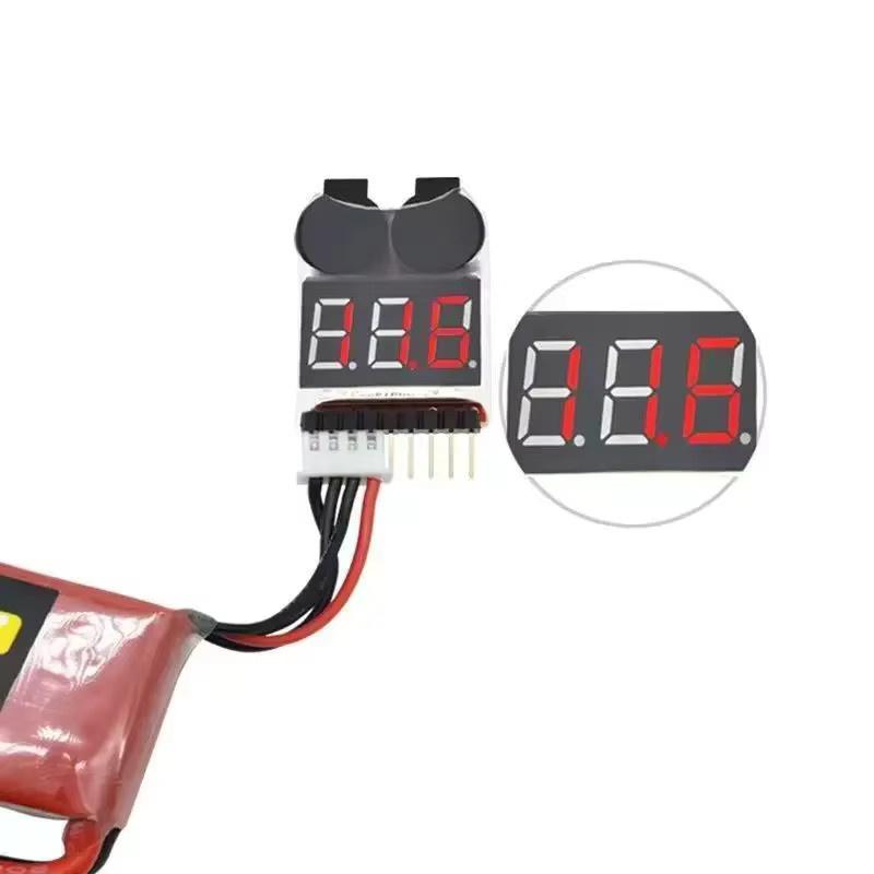 EVANOVM BX100 Lithium-Batterie-Detektor mit Summer und einstellbarem Niederspannungsalarm in Schwarz - Bild 3